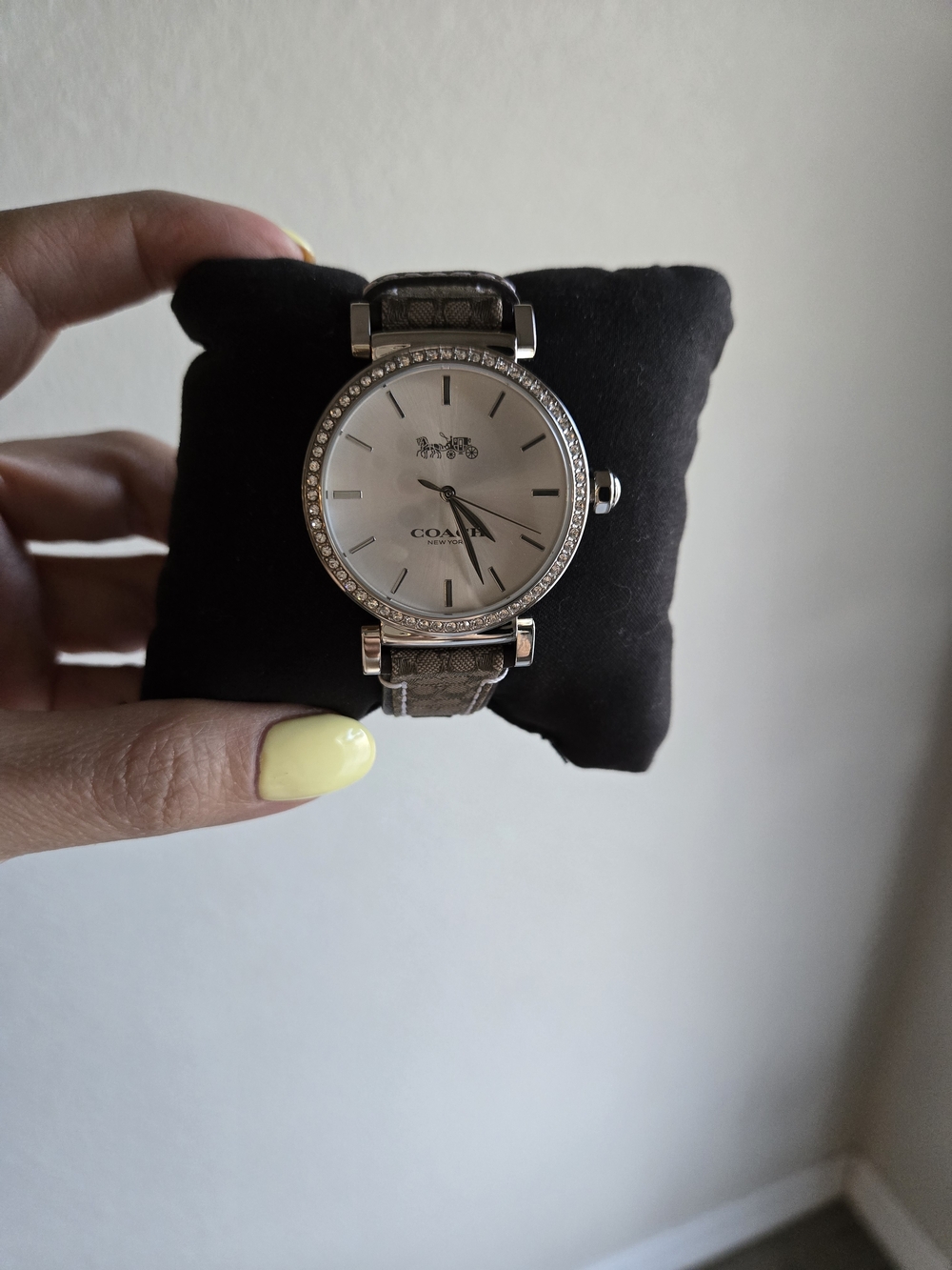 COACH Brand New Unworn Silver Dial Brown Leather Strap Watch